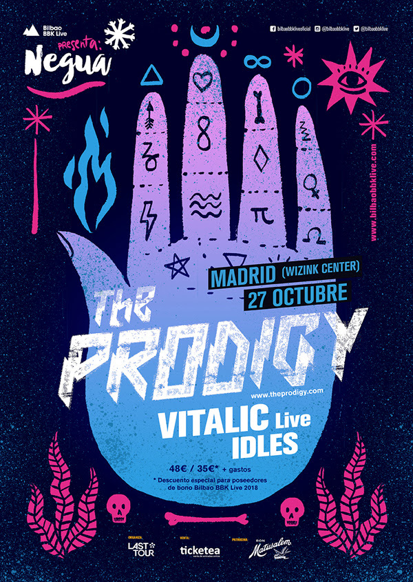 NEGUA en Madrid con The prodigy, idles y Vitalic el 27 de octubre.