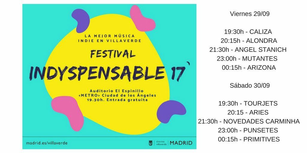indyspensable horarios 2017 Madrid