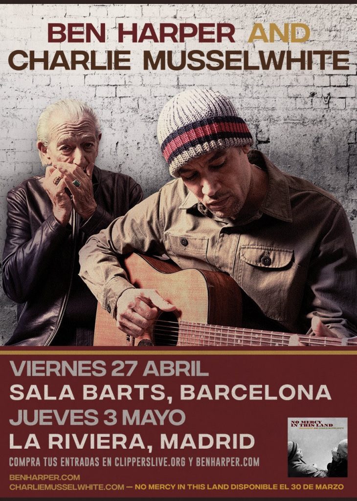 Ben Harper y Charlie Musselwhite actuarán juntos por primera vez en España esta primavera