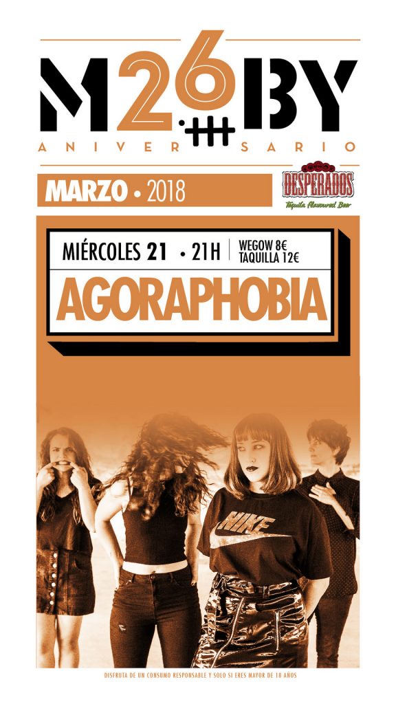 Agoraphobia estarán el próximo 21 de marzo en la sala Moby Dick Club