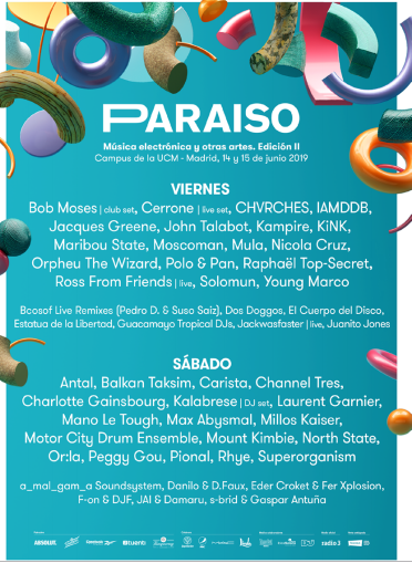 paraiso festival 2019 cartel