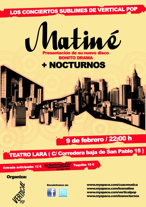 Matiné + Nocturnos en el Teatro Lara dentro de los Sublimes de Vertical Pop (Madrid)