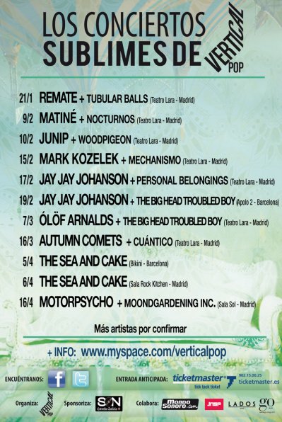 Los Conciertos Sublimes de Vertical Pop arrancan en 2011 en Madrid y Barcelona.