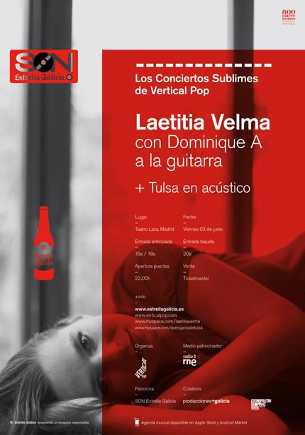 Concierto de Laetitia Velma & Dominique A a la guitarra en los sublimes de Vertical Pop (Madrid).