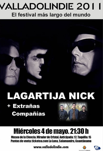 Cartel del concierto de Lagartija Nick en Valladolid - Valladolindie 2011
