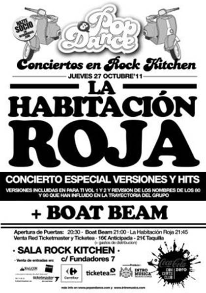 Concierto de Boat Beam y La Habitación Roja en la sala Rock Kitchen (Madrid).