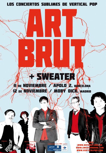 Conciertos de Art Brut + Sweater en los Sublimes de Vertical Pop en Noviembre.