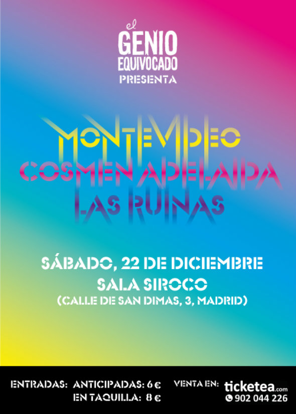 Cosmen Adelaida , Las Ruinas y Montevideo este fin de semana en Madrid y adelanto el viernes en Segovia.