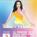 La gira mundial de Katy Perry pasará por Barcelona – Palau Sant Jordi –  el 16 de febrero de 2015.