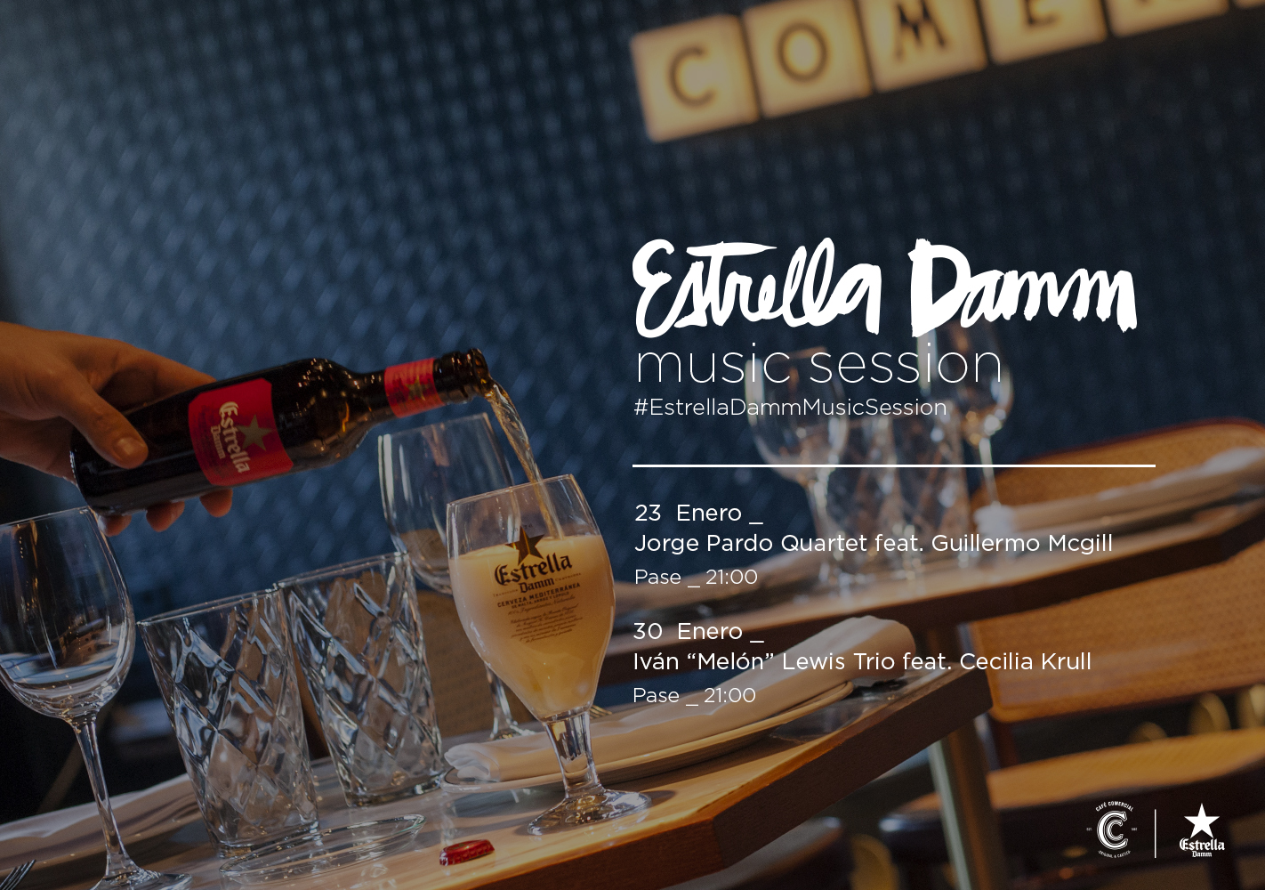 Estrella Damn Music Sessions en el Café comercial con Jorge Pardo este 23 de enero.