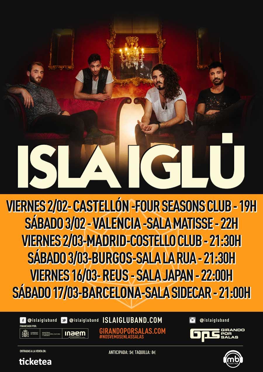 isla iglú en girando por salas el 2 de marzo en Costello en MAdrid