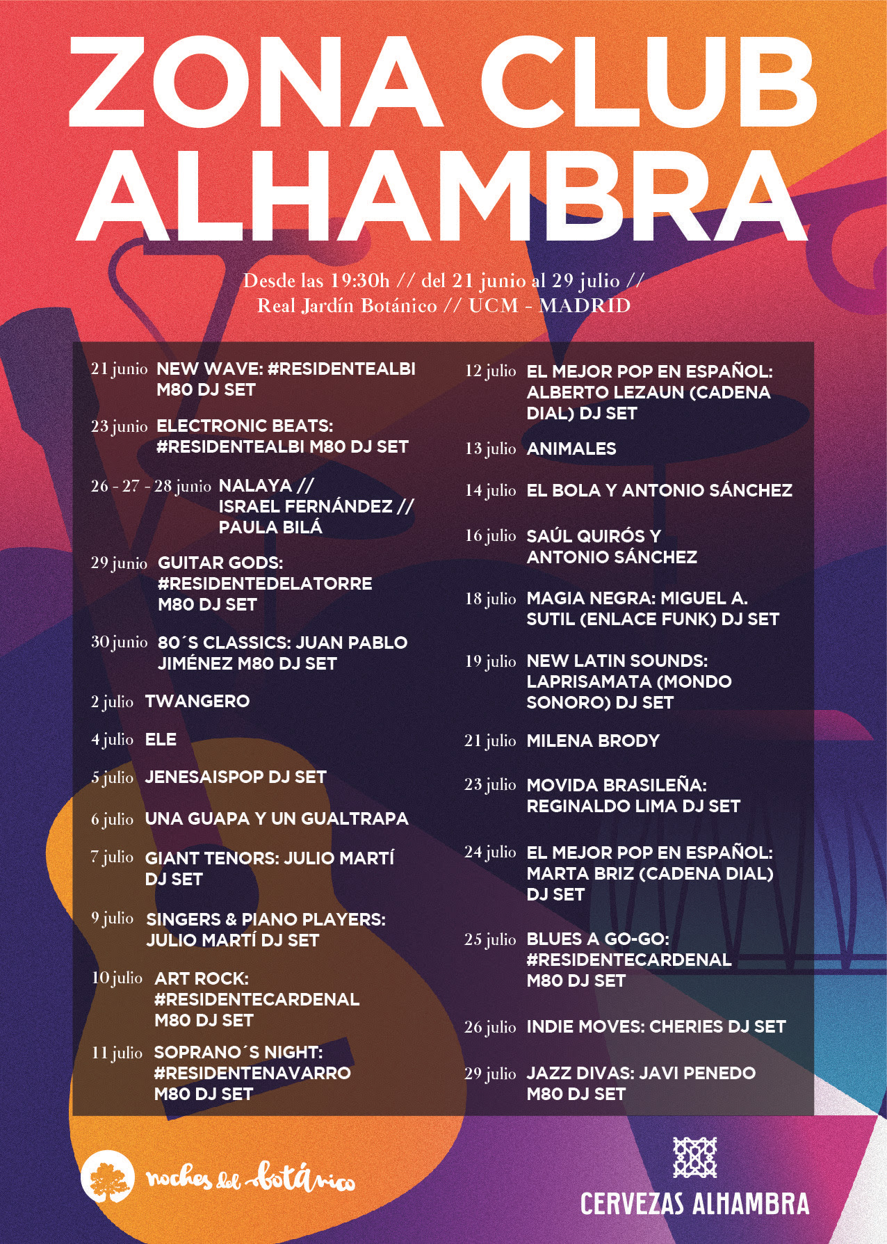 Zona de djs en Noches del botánico Cervezas Alhambra