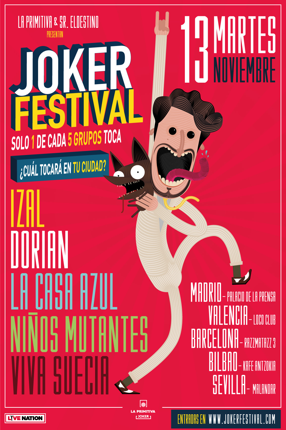 joker festival llega a cinco ciudades con el joker de la primitiva