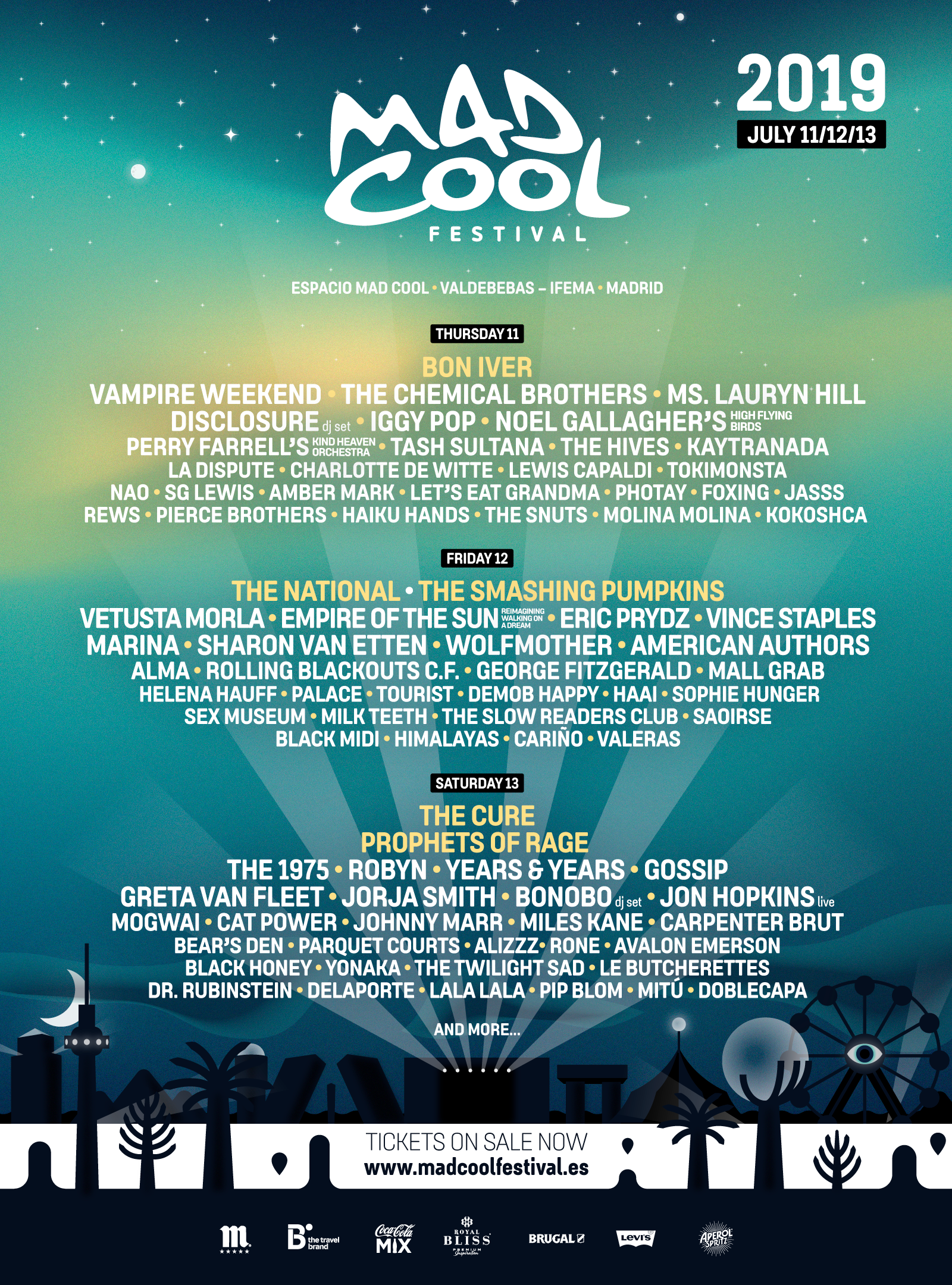 cartel mad cool nuevos nombres