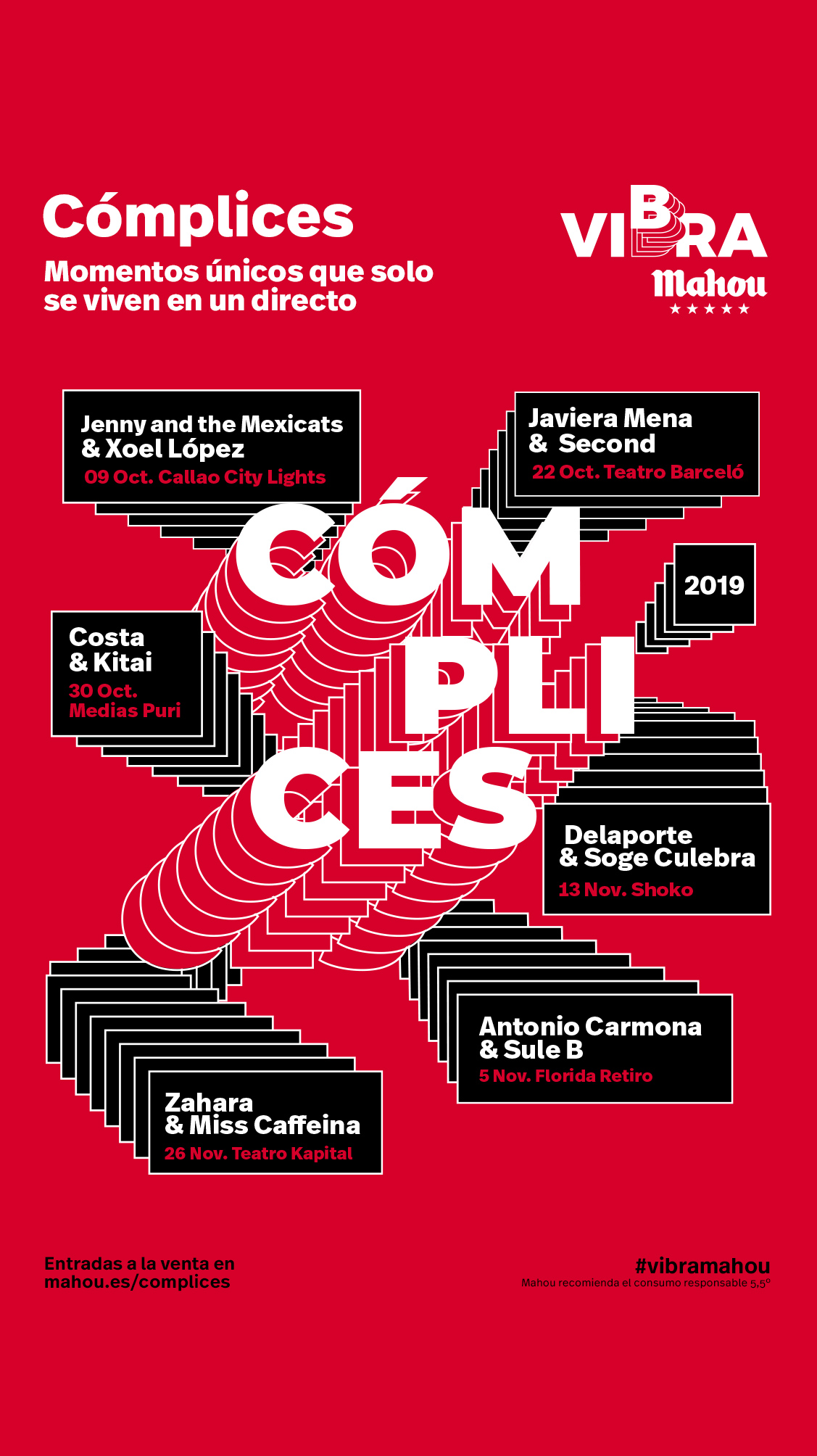 CARTEL CÓMPLICES DE VIBRA MAHOU 2019