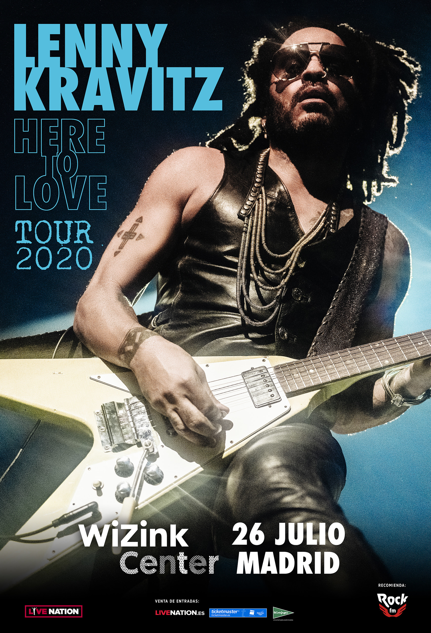 lenny kravitz  anuncia nueva gira mundial "HERE TO LOVE" con parada en Madrid el próximo 26 de julio 2020 en el Wizink Center