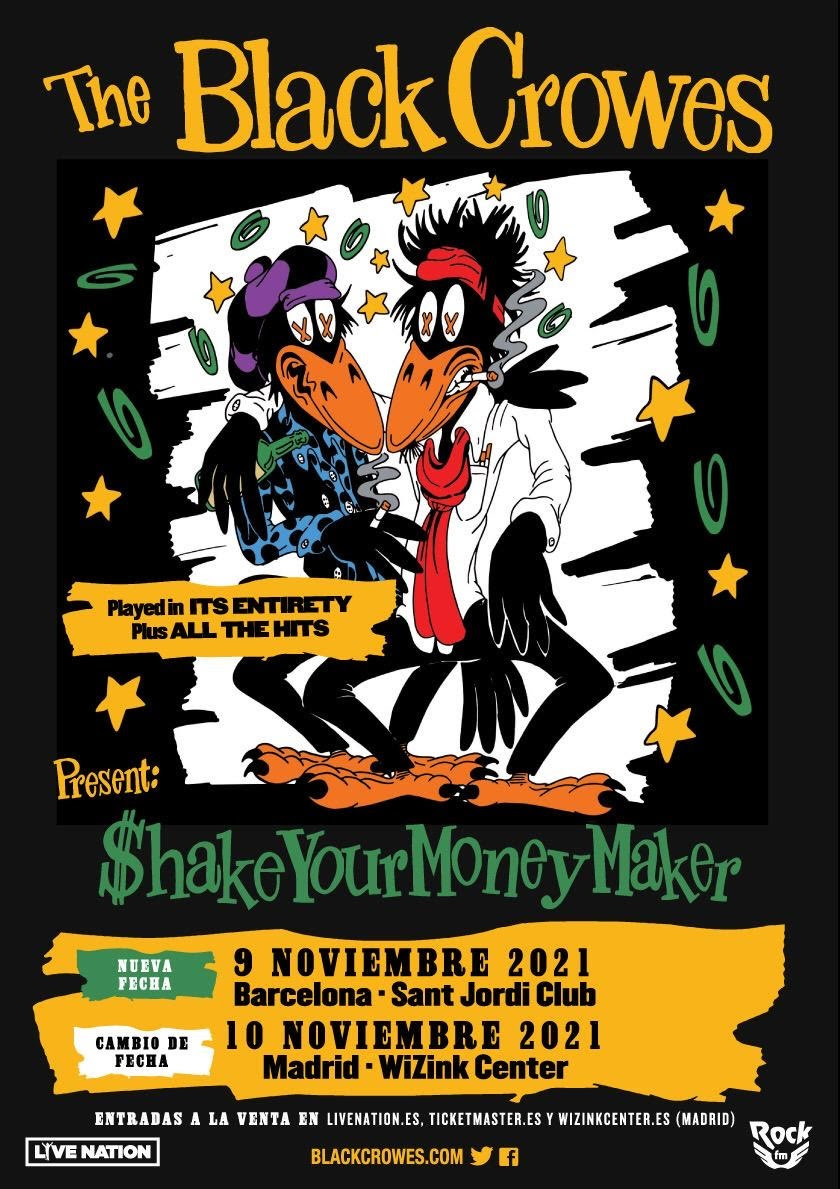 The Black Crowes en Madrid y Barcelona en 2021
