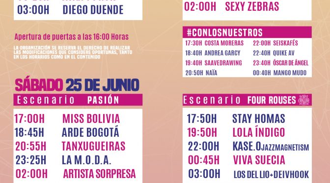 Conexion Valladolid anuncia sus horarios y cartel final – 24 y 25 de junio en Valladolid