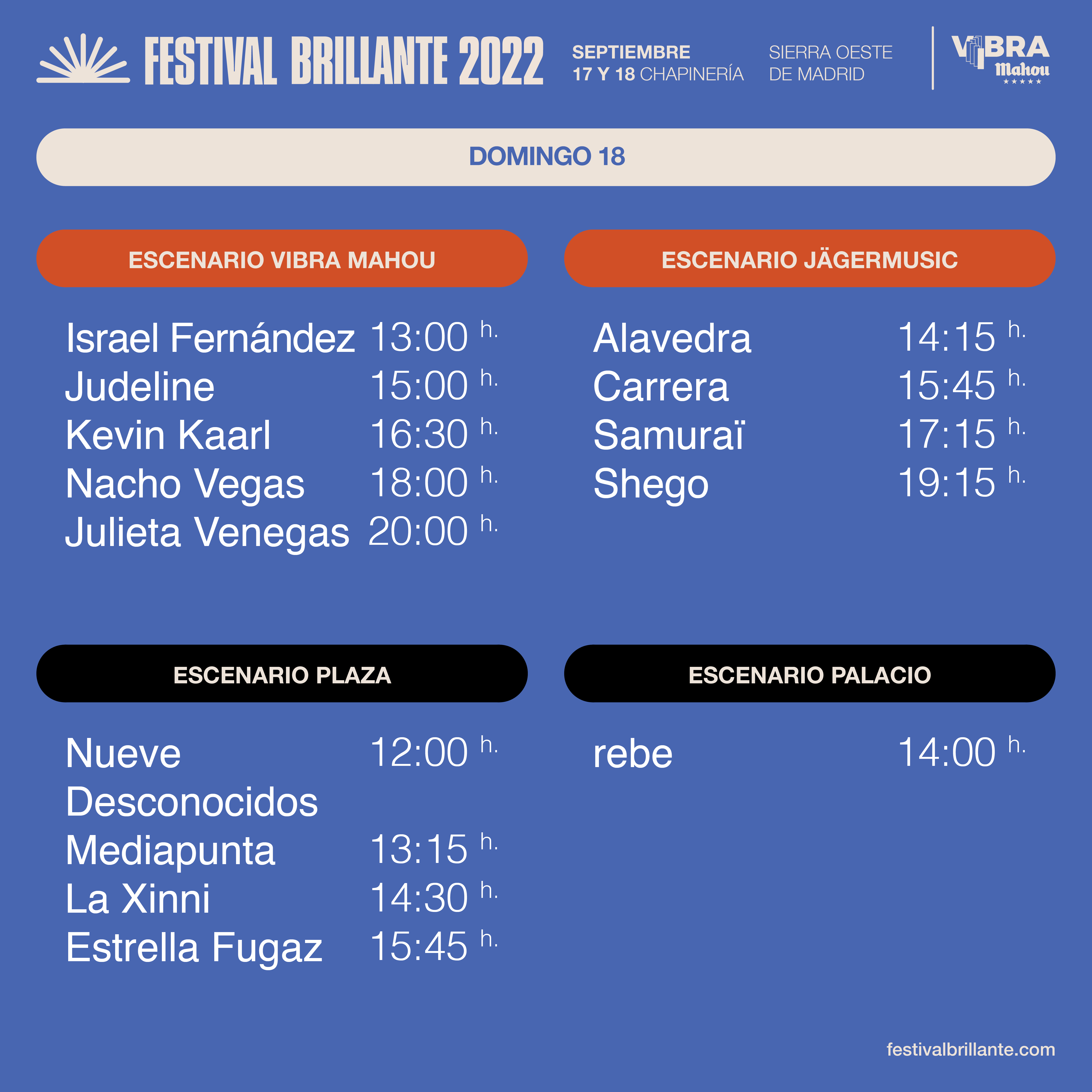 horarios festival brillante