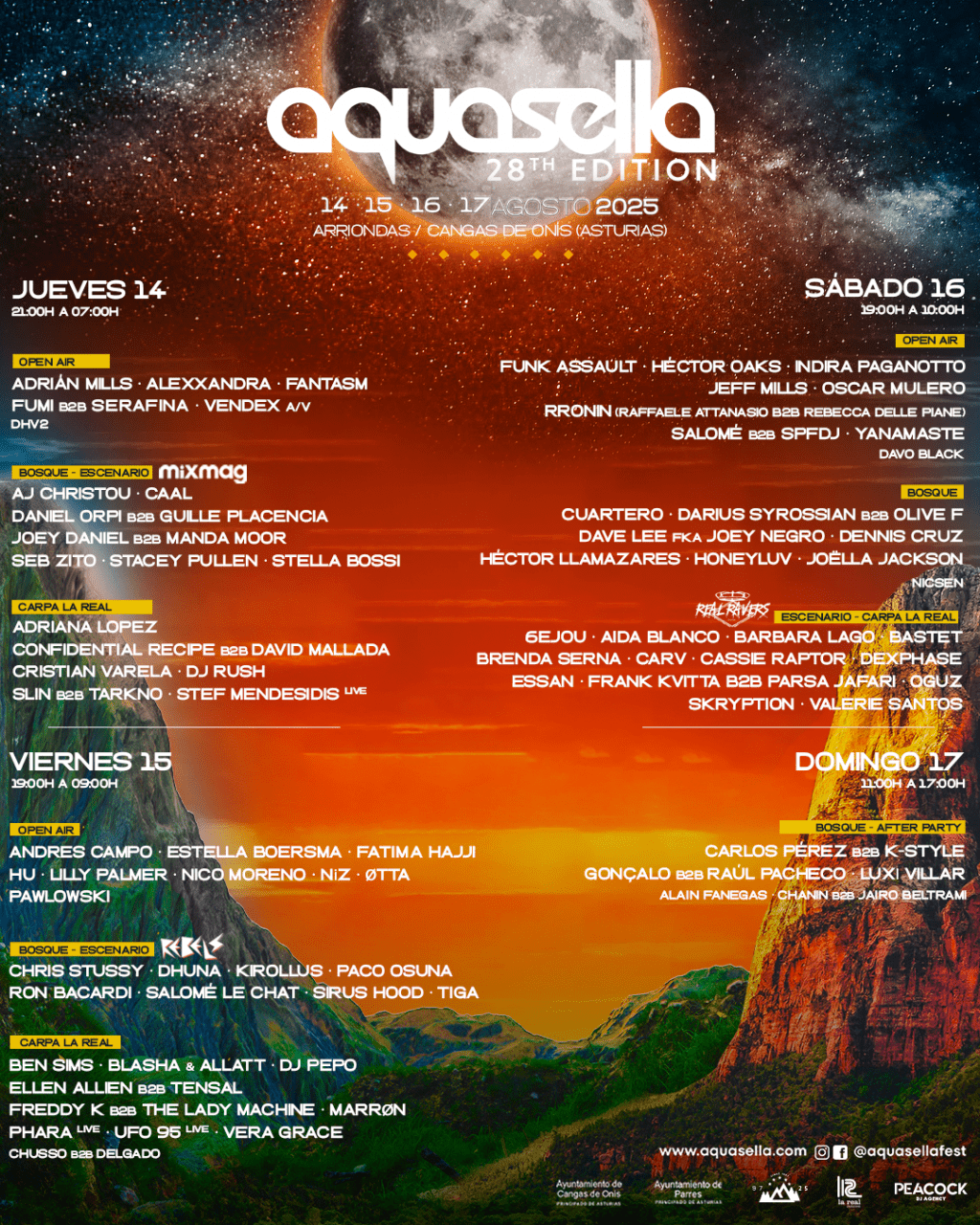 aquasella 28 edition line up por dias