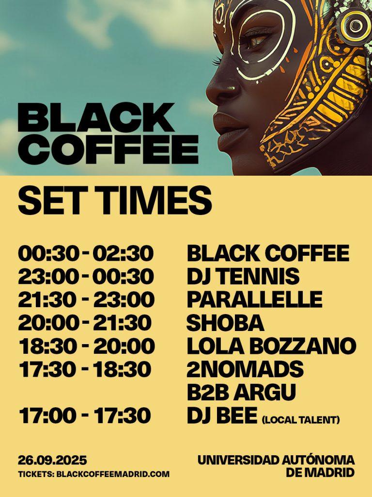 black coffee madrid horarios