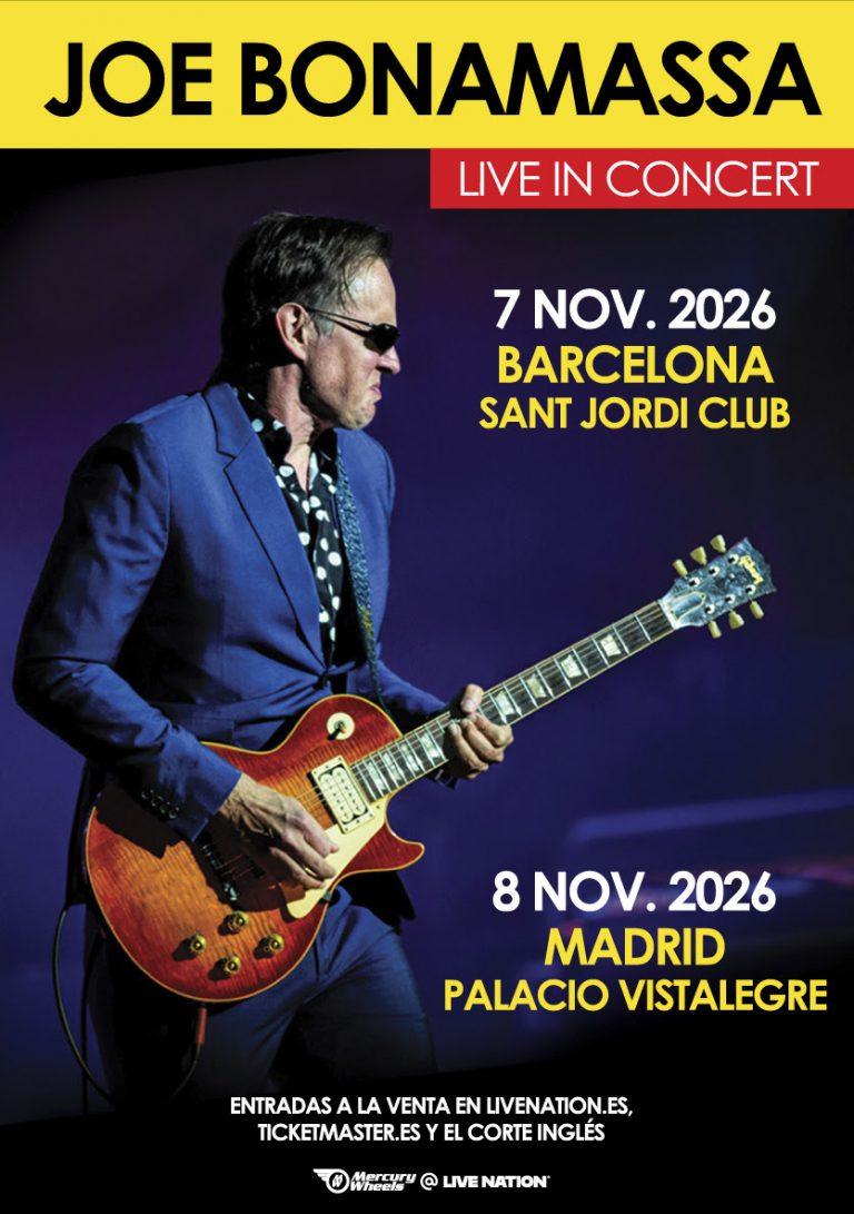 Joe Bonamassa regresa a Barcelona y Madrid los próximos 7 y 8 de noviembre