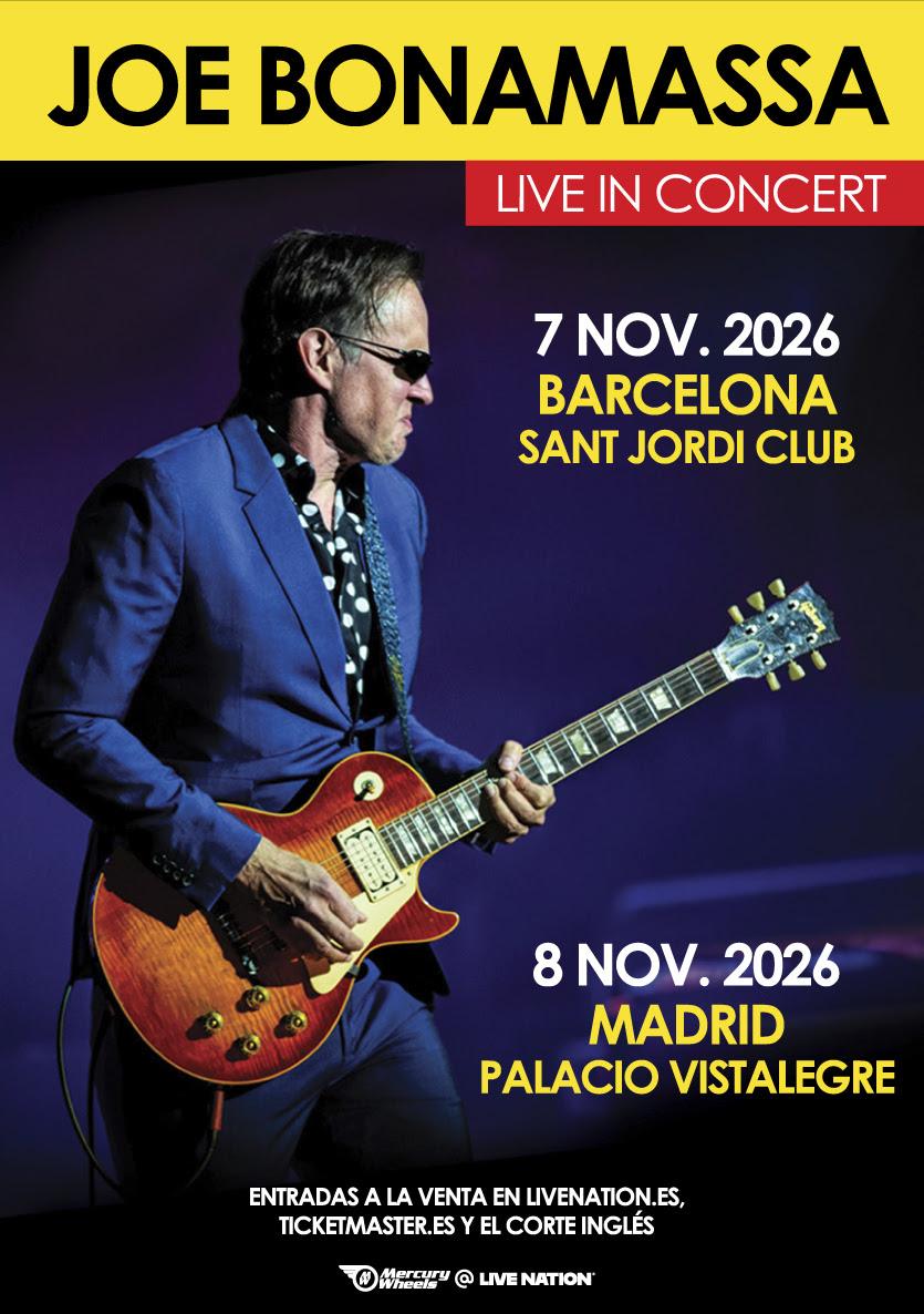 Joe Bonamassa regresa a Barcelona y Madrid los próximos 7 y 8 de noviembre