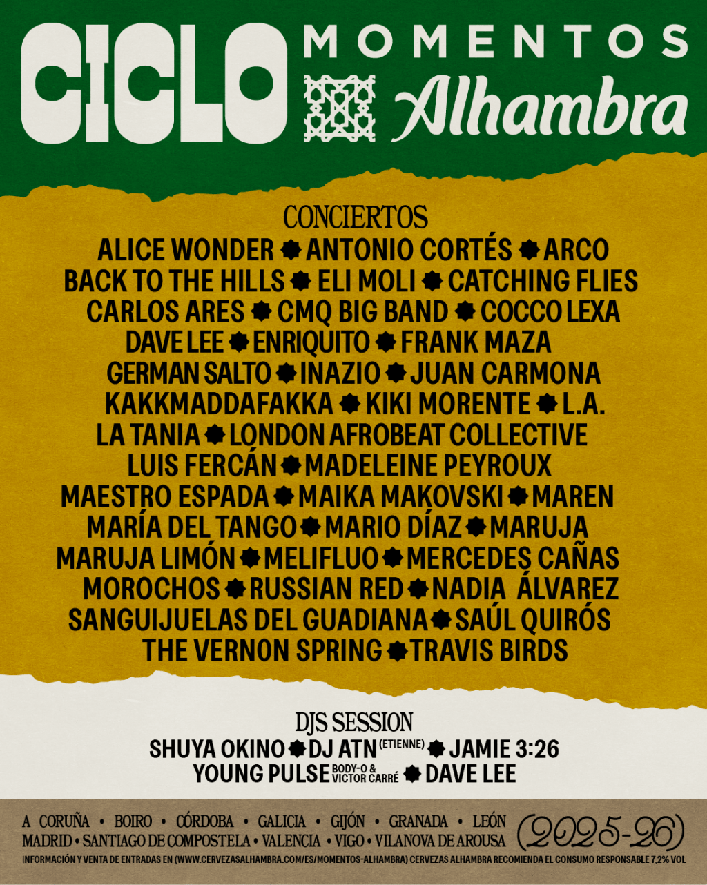 Kakkmaddafakka, MELIFLUO, Maruja Limón, Maren, The Vernon Spring, L.A. o Maruja estarán dentro del ciclo Momentos Alhambra en salas de Madrid, Valencia, A Coruña, Granada y Pontevedra