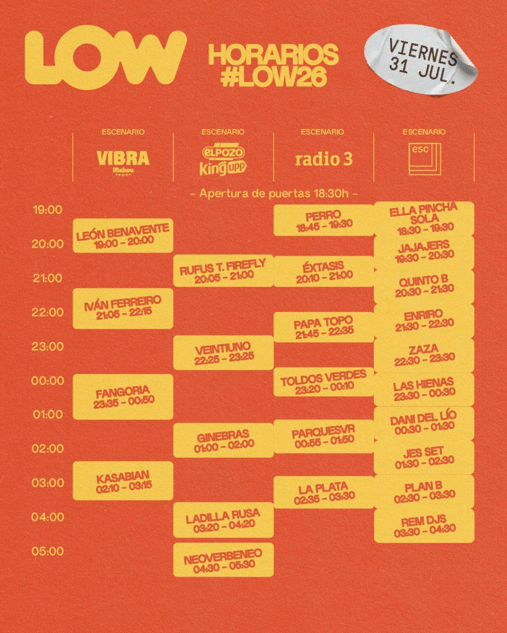 horarios low festival torrevieja 2026