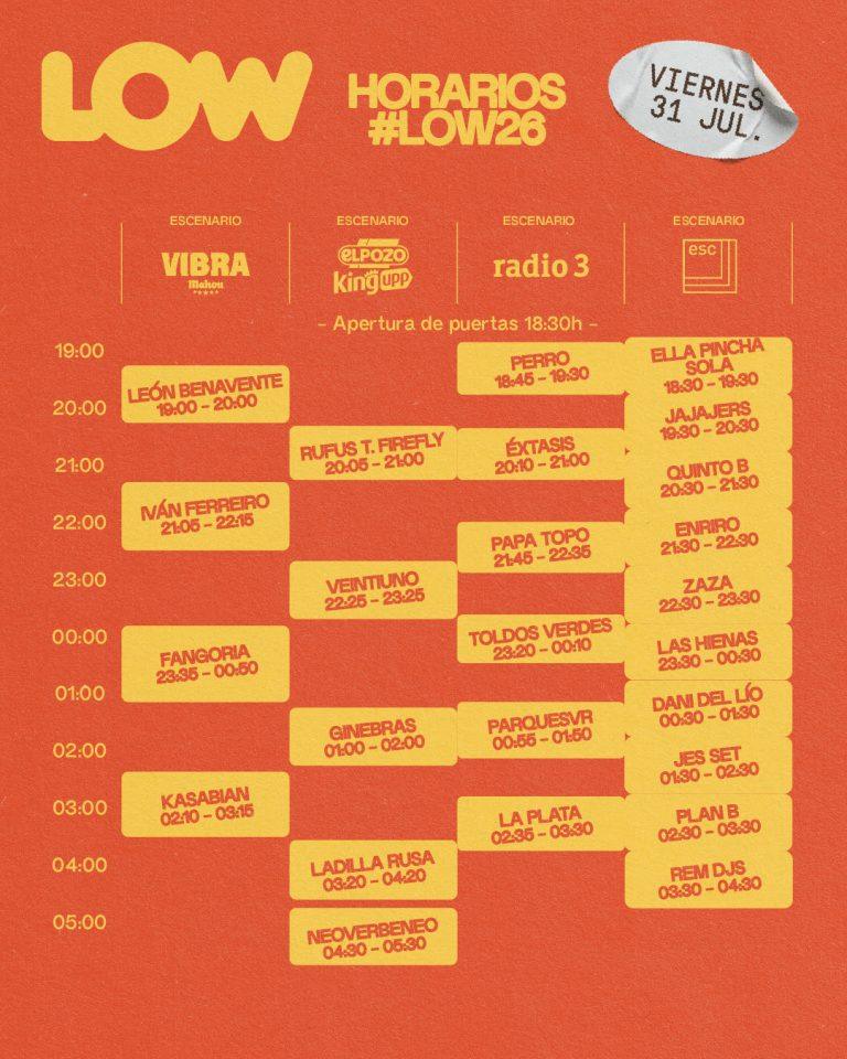 horarios low festival torrevieja 2026